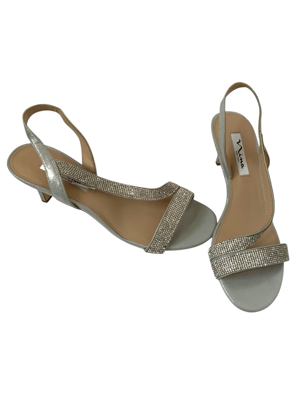 Nina Nieves Rhinestone Sling Back Sandals Size 8.5